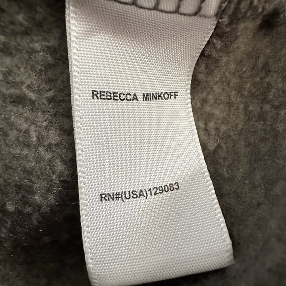 Rebecca Minkoff Janine Puff Sleeve Sweatshirt in Olive Green Small Cotton Blend - Picture 12 of 13